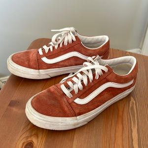 Red/Orange suede Vans
